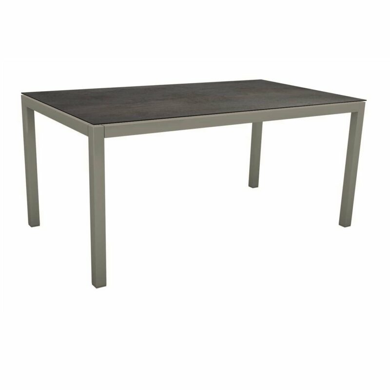 Stern Tischsystem, Gestell Aluminium graphit, Tischplatte HPL Nitro, 160x90 cm
