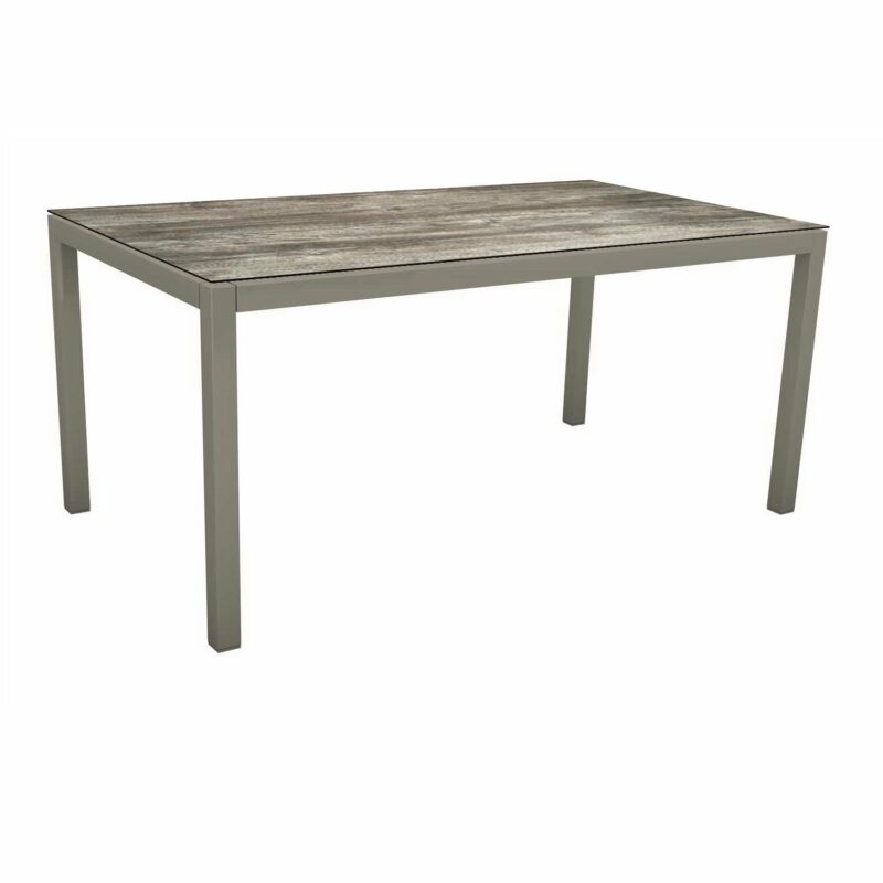 Stern Tischsystem, Gestell Aluminium graphit, Tischplatte HPL Tundra grau, 160x90 cm