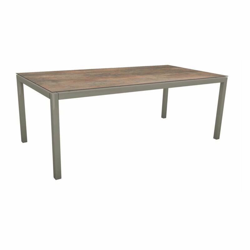 Stern Tischsystem, Gestell Aluminium graphit, Tischplatte HPL Ferro, 200x100 cm