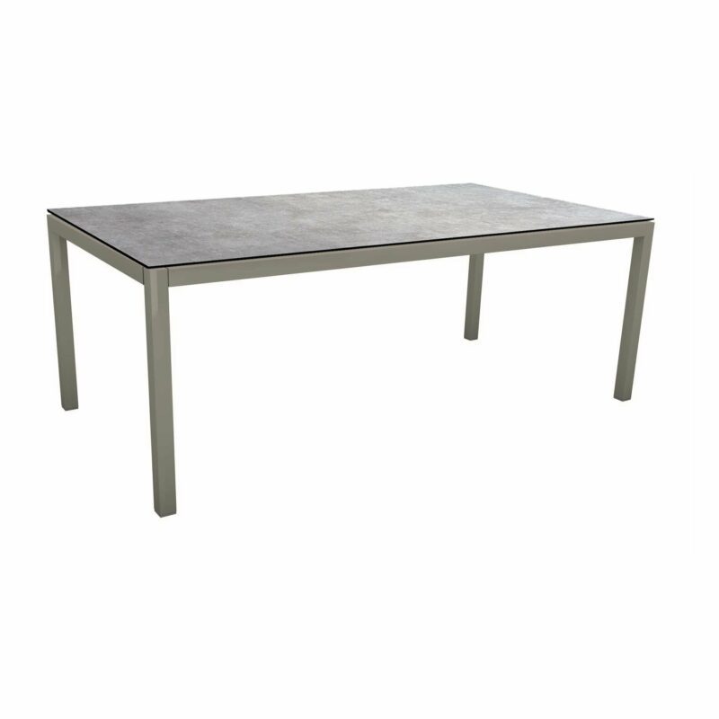 Stern Tischsystem, Gestell Aluminium graphit, Tischplatte HPL Metallic Grau, 200x100 cm