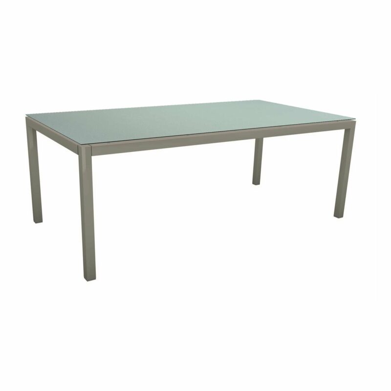 Stern Tischsystem, Gestell Aluminium graphit, Tischplatte HPL Nordic Green, 200x100 cm