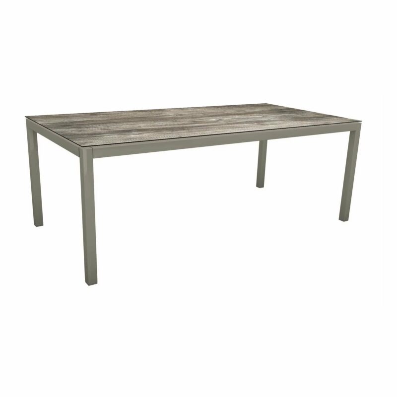Stern Tischsystem, Gestell Aluminium graphit, Tischplatte HPL Tundra grau, 200x100 cm