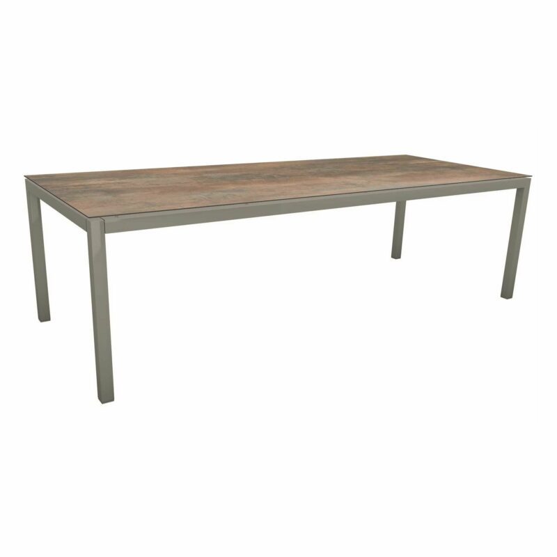 Stern Tischsystem, Gestell Aluminium graphit, Tischplatte HPL Ferro, 250x100 cm