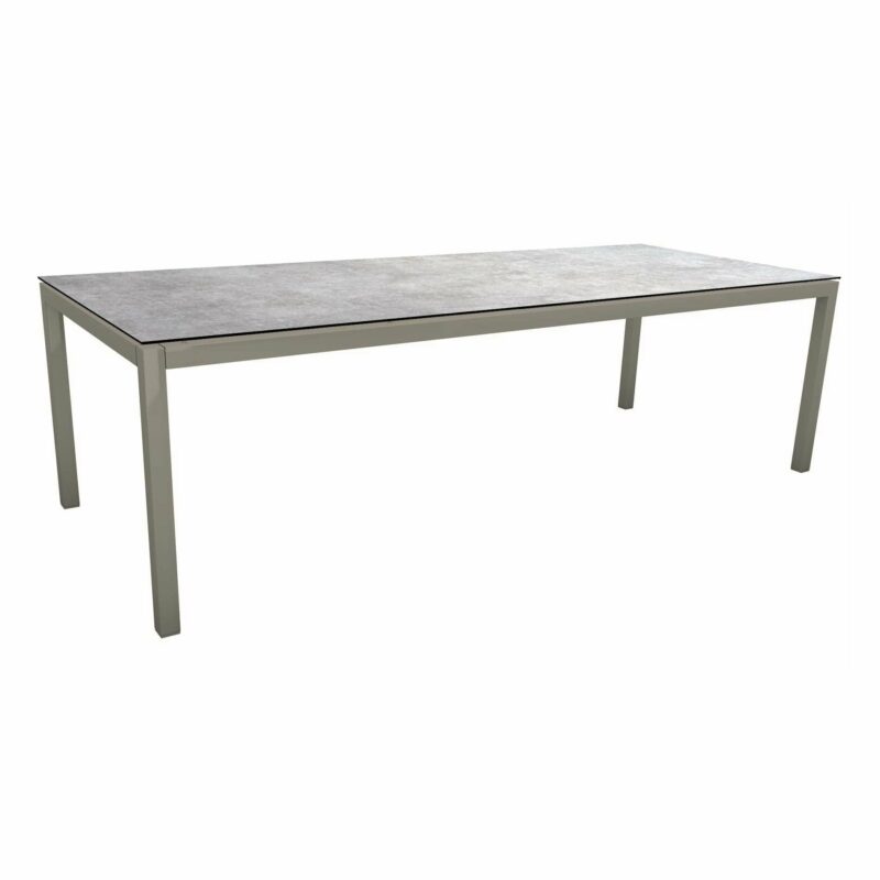 Stern Tischsystem, Gestell Aluminium graphit, Tischplatte HPL Metallic Grau, 250x100 cm