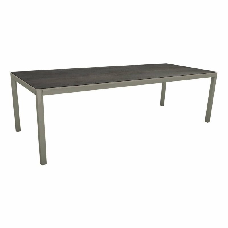 Stern Tischsystem, Gestell Aluminium graphit, Tischplatte HPL Nitro, 250x100 cm