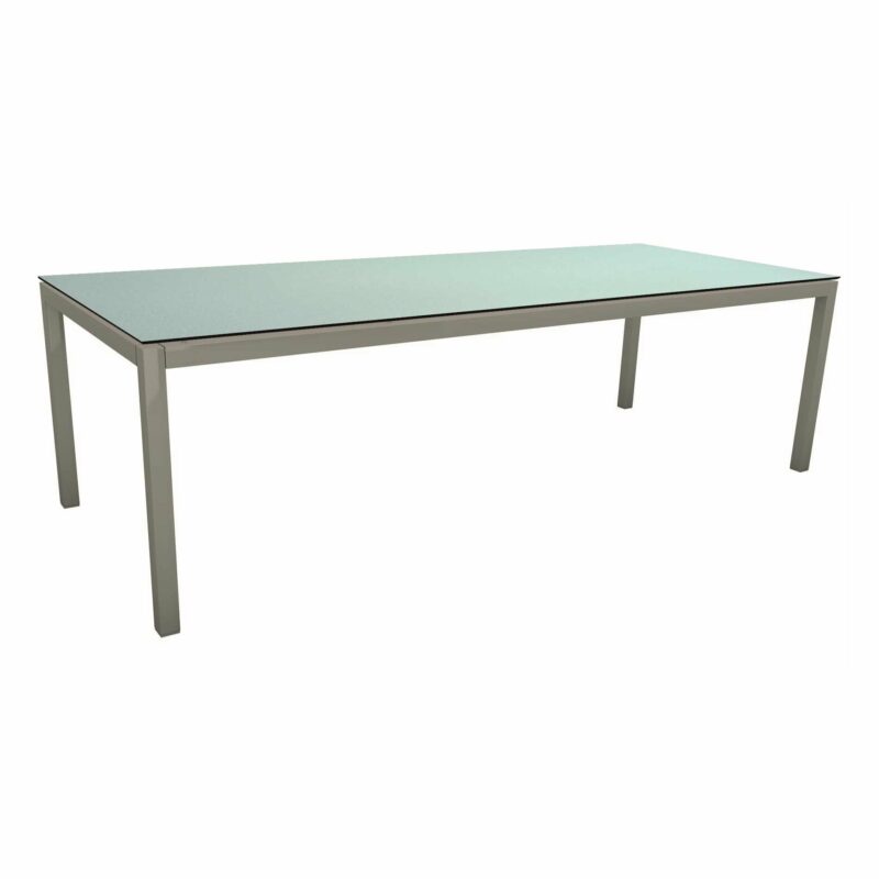 Stern Tischsystem, Gestell Aluminium graphit, Tischplatte HPL Nordic Green, 250x100 cm