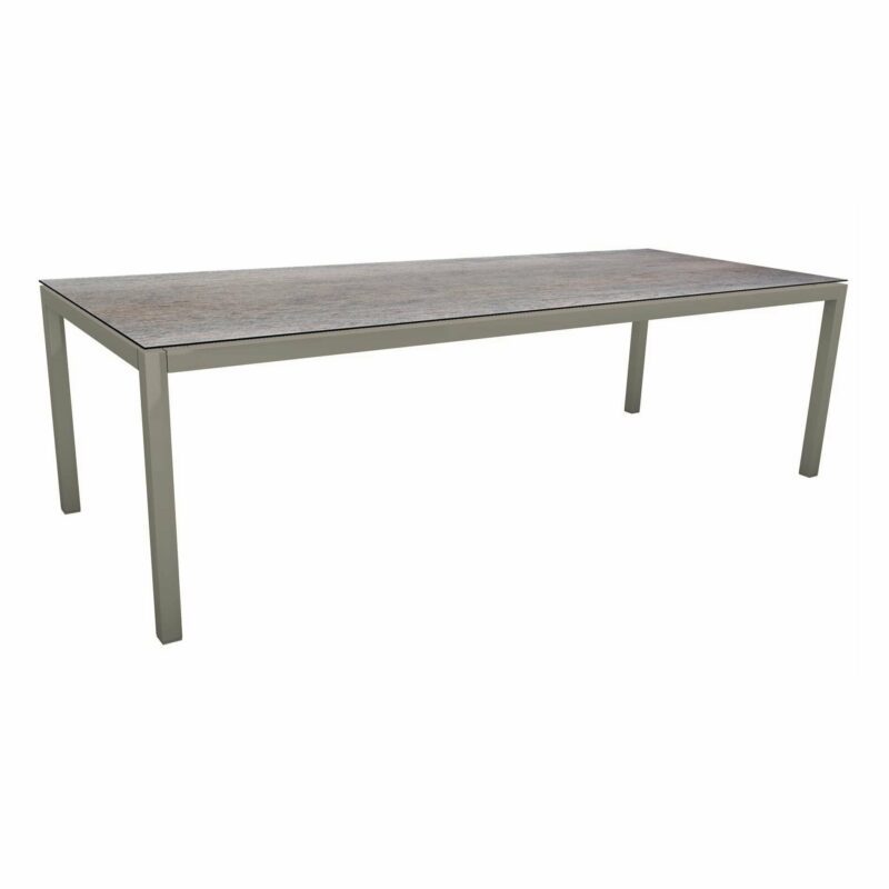 Stern Tischsystem, Gestell Aluminium graphit, Tischplatte HPL Smoky, 250x100 cm