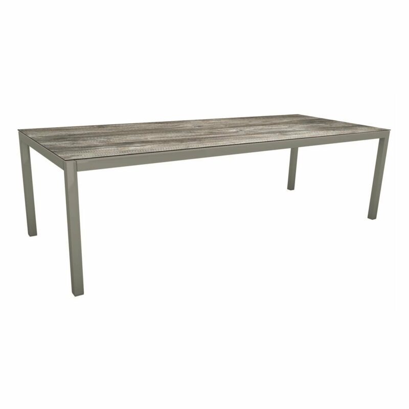 Stern Tischsystem, Gestell Aluminium graphit, Tischplatte HPL Tundra grau, 250x100 cm