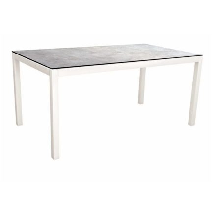 Stern Tischsystem, Gestell Aluminium weiß, Tischplatte HPL Metallic Grau, Größe: 130x80 cm