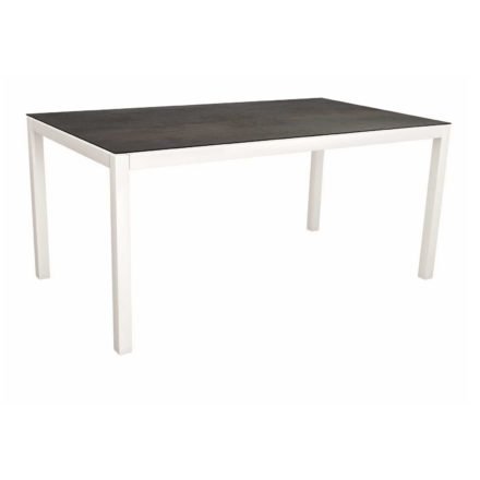Stern Tischsystem, Gestell Aluminium weiß, Tischplatte HPL Nitro, Größe: 130x80 cm