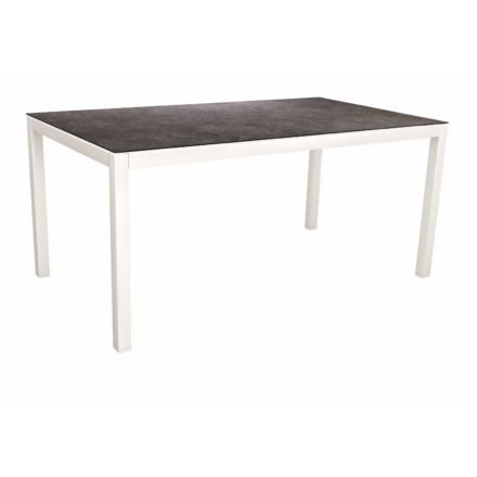 Stern Tischsystem, Gestell Aluminium weiß, Tischplatte HPL Vintage grau, Größe: 130x80 cm