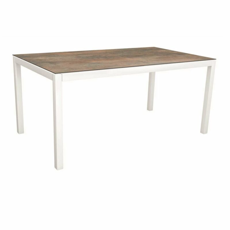 Stern Tischsystem, Gestell Aluminium weiß, Tischplatte HPL Ferro, Größe: 160x90 cm