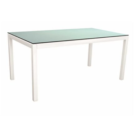 Stern Tischsystem, Gestell Aluminium weiß, Tischplatte HPL Nordic Green, Größe: 160x90 cm
