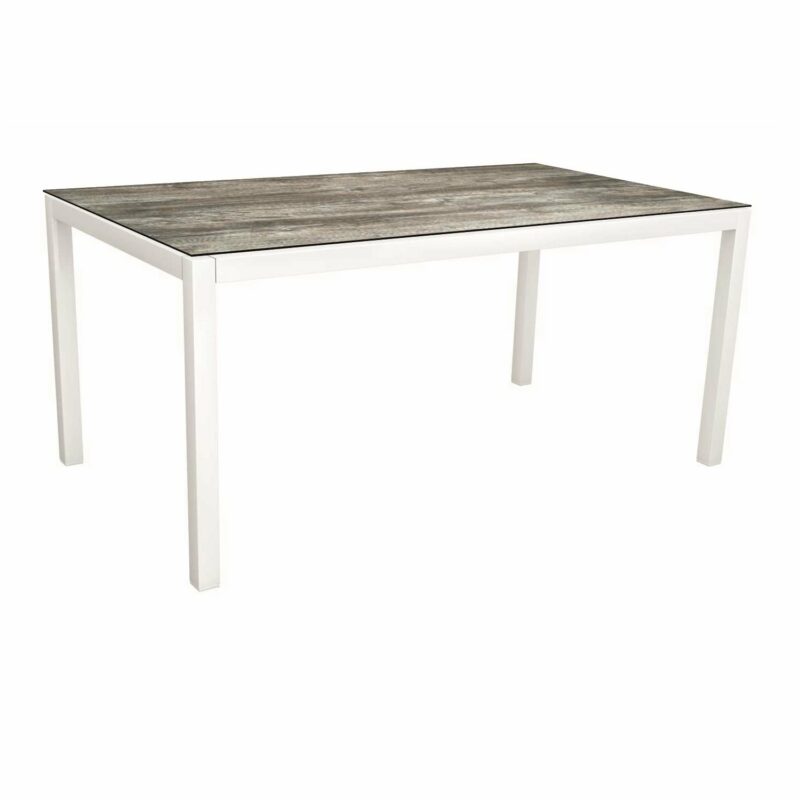 Stern Tischsystem, Gestell Aluminium weiß, Tischplatte HPL Tundra grau, Größe: 160x90 cm