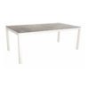 Stern Tischsystem, Gestell Aluminium weiß, Tischplatte HPL Vintage stone, Größe: 200x100 cm