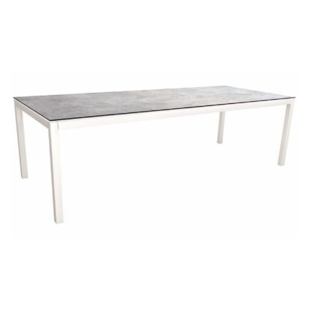 Stern Tischsystem, Gestell Aluminium weiß, Tischplatte HPL Metallic Grau, Größe: 250x100 cm