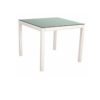 Stern Tischsystem, Gestell Aluminium weiß, Tischplatte HPL Nordic Green, Größe: 80x80 cm