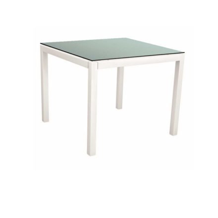 Stern Tischsystem, Gestell Aluminium weiß, Tischplatte HPL Nordic Green, Größe: 80x80 cm