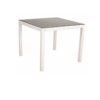 Stern Tischsystem, Gestell Aluminium weiß, Tischplatte HPL Uni Grau, Größe: 80x80 cm