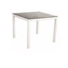 Stern Tischsystem, Gestell Aluminium weiß, Tischplatte HPL Metallic Grau, Größe: 90x90 cm