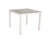 Stern Tischsystem, Gestell Aluminium weiß, Tischplatte HPL Vintage stone, Größe: 90x90 cm