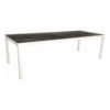 Stern Tischsystem, Gestell Aluminium weiß, Tischplatte HPL Dark Marble, Größe: 250x100 cm