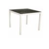 Stern Tischsystem, Gestell Aluminium weiß, Tischplatte HPL Dark Marble, Größe: 80x80 cm