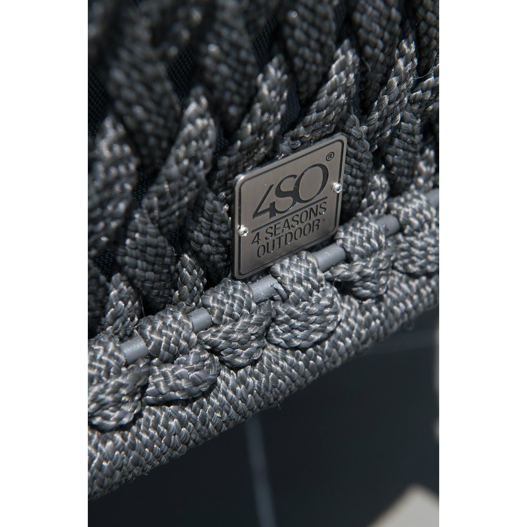 4Seasons Outdoor Sessel "Belize" inkl. 2 Kissen, Gestell Aluminium anthrazit, Rope schwarz