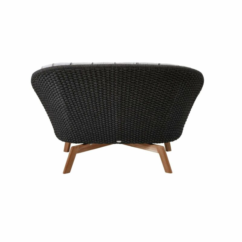 Cane-line Gartensofa "Peacock", Gestell Teakholz, Soft Rope dunkelgrau