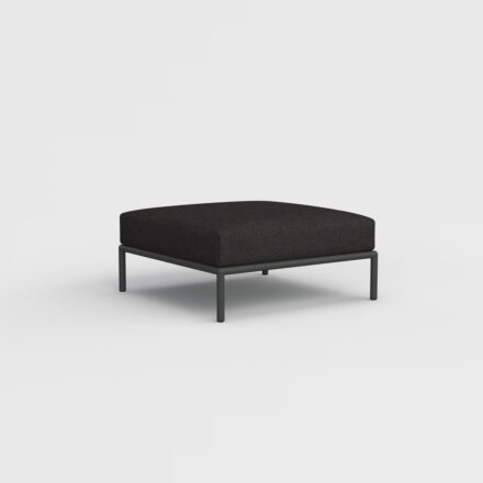 Houe "Level" Loungehocker, Gestell Aluminium, Textilgewebe Sunbrella Natté Sooty grey
