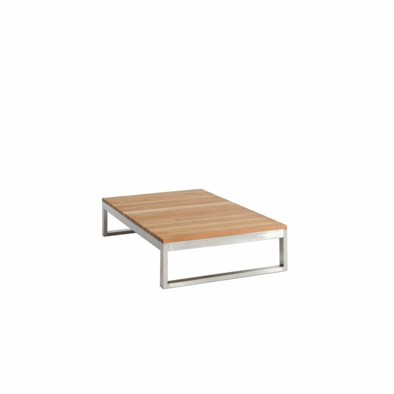 Jati & Kebon "Virginia" Loungetisch, Gestell Edelstahl, 120x75 cm