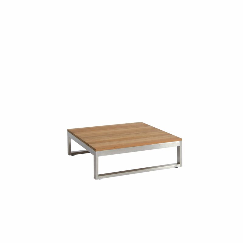 Jati & Kebon "Virginia" Loungetisch, Gestell Edelstahl, 85x85 cm