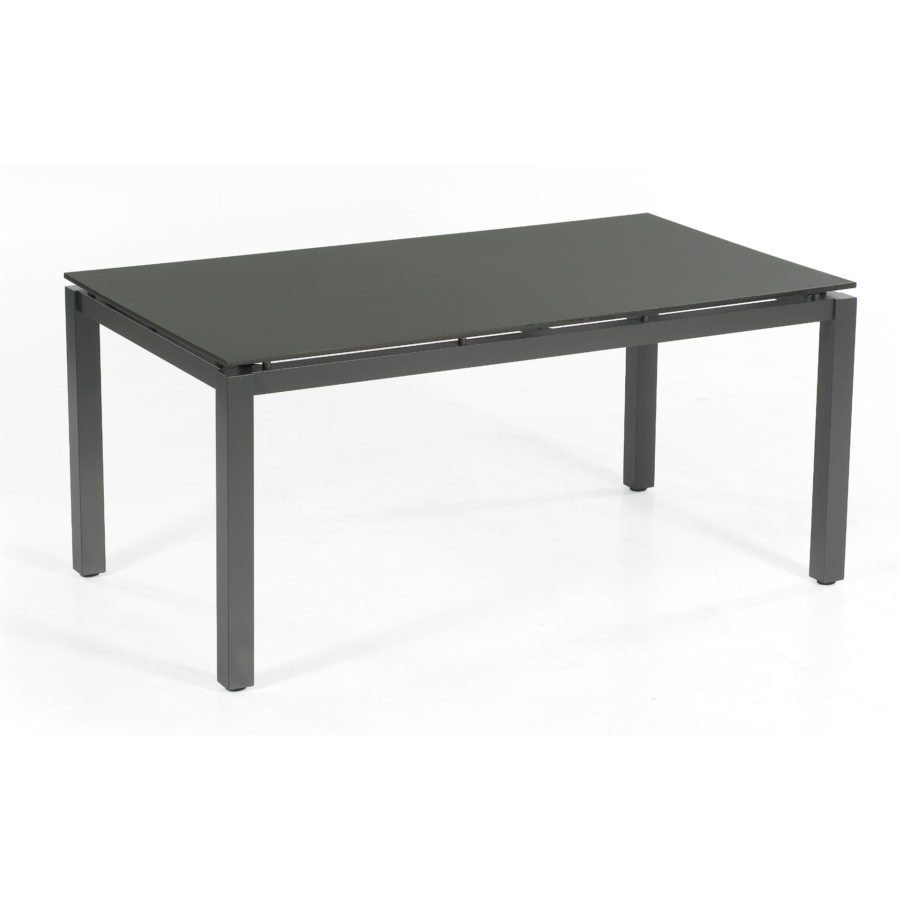 SonnenPartner Tisch 160x90 cm "Base", Gestell Aluminium anthrazit, Tischplatte HPL Struktura anthrazit (im Original mit sichtbarer Struktur)