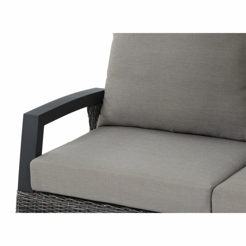 Siena Garden "Corido" Lounge-Seitenteil rechts "Corido", Gestell Aluminium anthrazit matt, Geflecht charcoal grey, Kissen taupe meliert