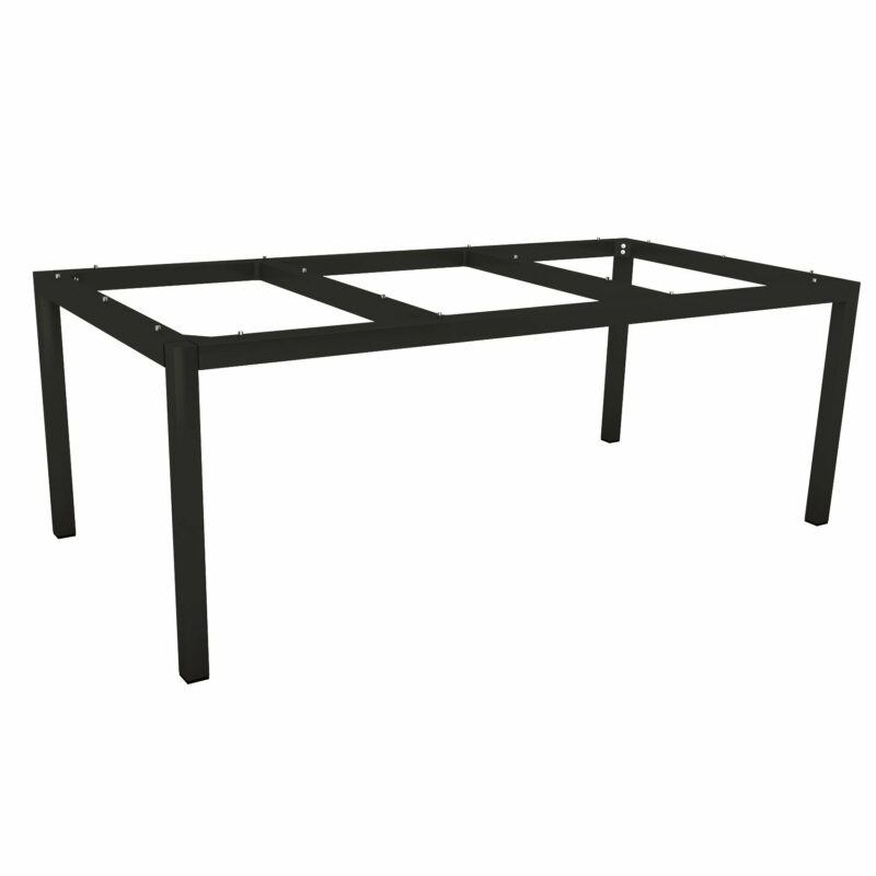 Stern Tischgestell Aluminium schwarz matt, 200x100 cm