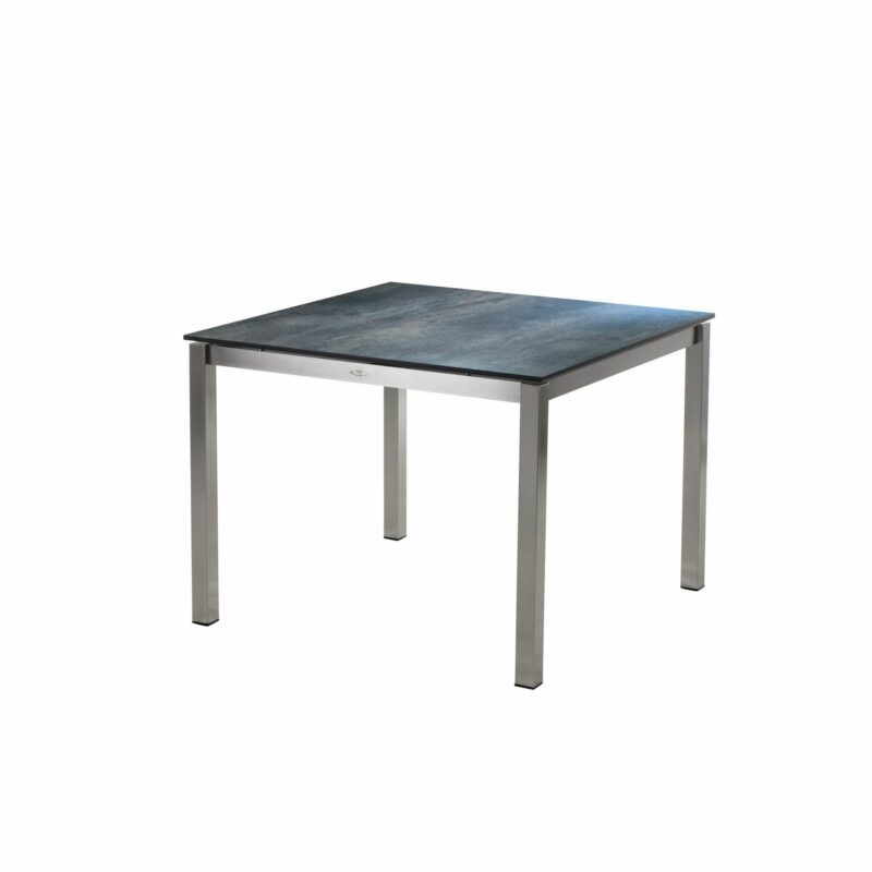 Diamond Garden Tisch "San Marino", Gestell Edelstahl, Platte DiGa Compact HPL Anthrazit Titan, 98x98 cm