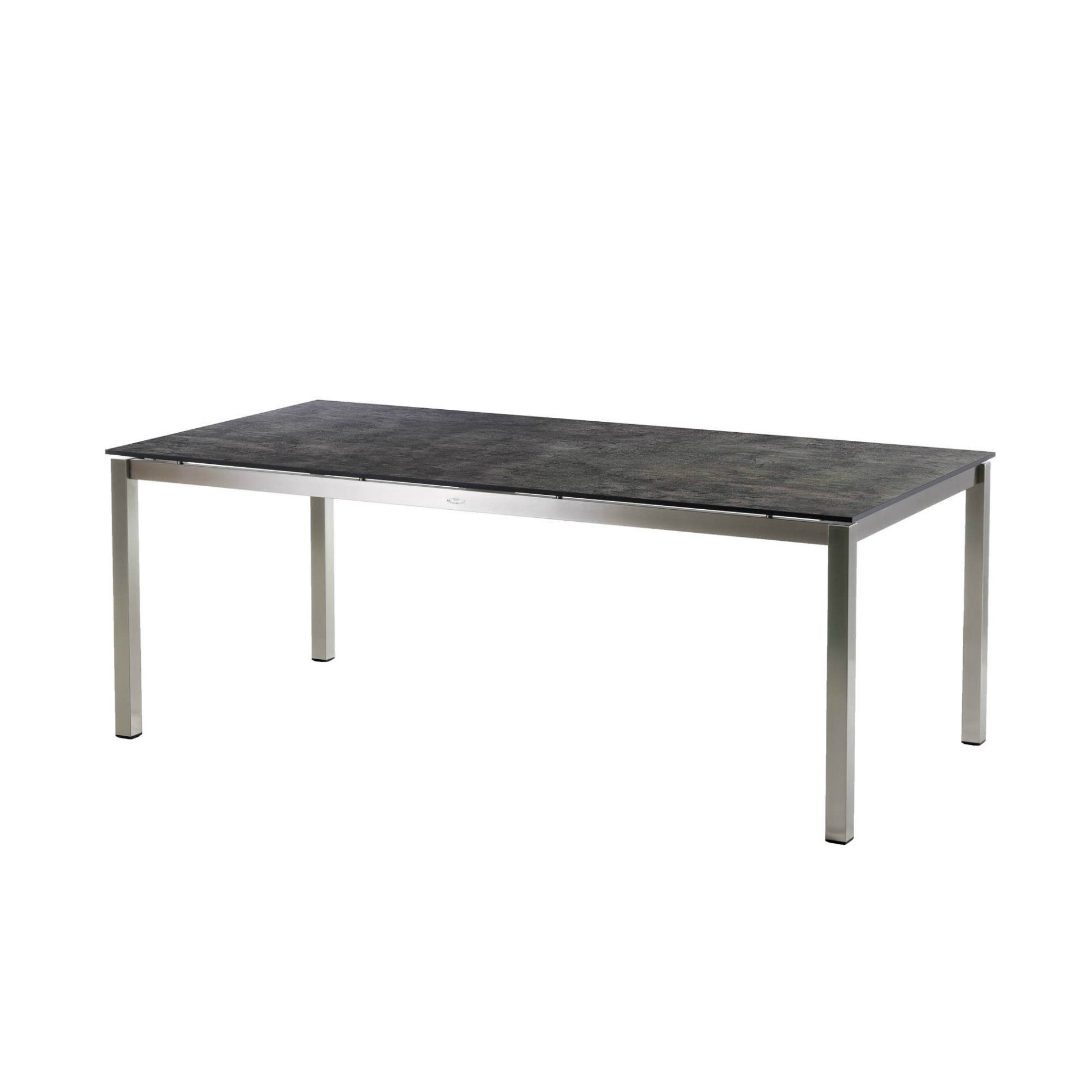 Diamond Garden Tisch "San Marino", Gestell Edelstahl, Platte DiGa Compact HPL Beton dunkel, 200x100 cm