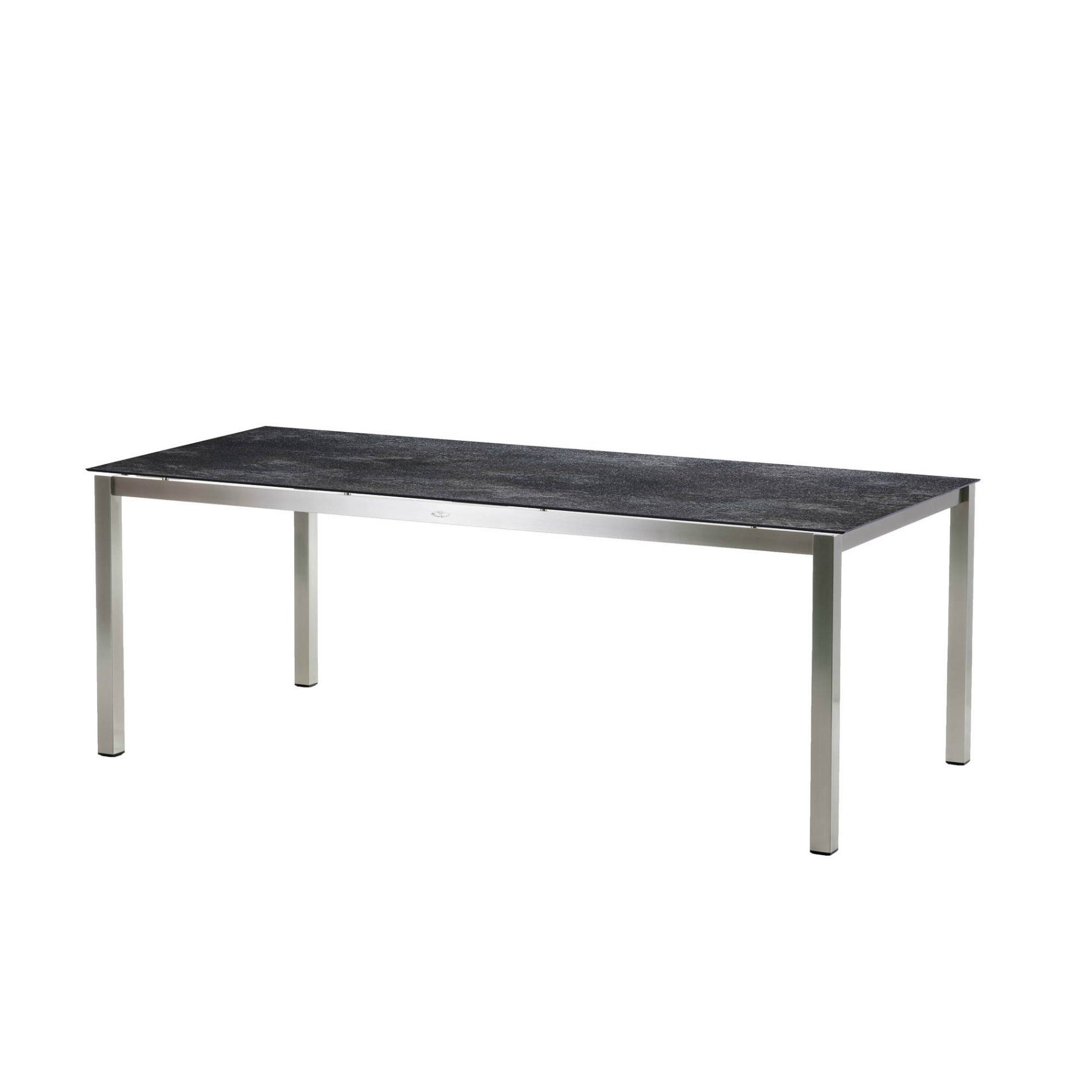 Diamond Garden Tisch "San Marino", Gestell Edelstahl, Platte DiGa Compact HPL Granit dunkel, 198x98 cm