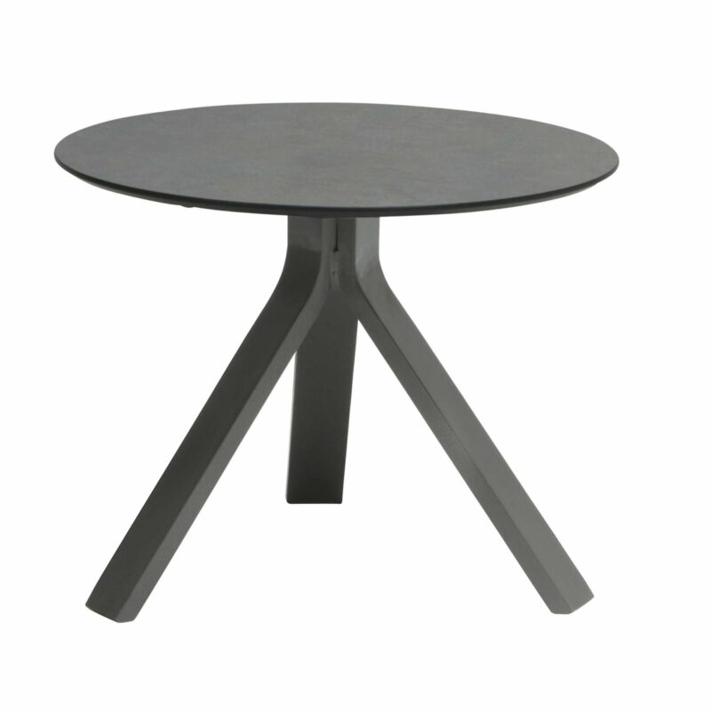 Stern "Freddie" Beistelltisch, Gestell Aluminium graphit, Tischplatte HPL smoky, Ø 55 cm, Höhe 43 cm