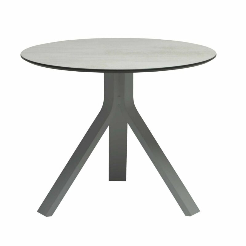 Stern "Freddie" Beistelltisch, Gestell Aluminium graphit, Tischplatte HPL Zement hell, Ø 60 cm, Höhe 48 cm