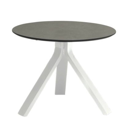 Stern "Freddie" Beistelltisch, Gestell Aluminium weiß, Tischplatte HPL smoky, Ø 55 cm, Höhe 43 cm