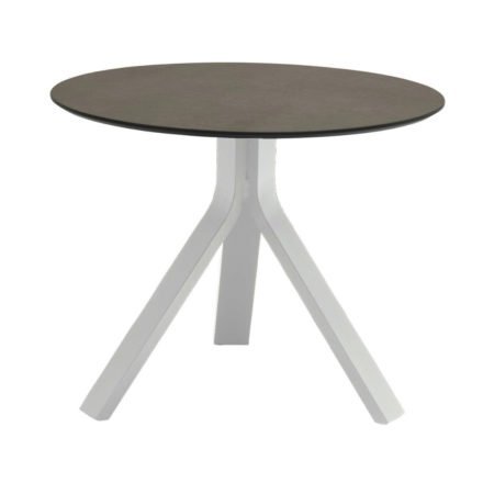 Stern "Freddie" Beistelltisch, Gestell Aluminium weiß, Tischplatte HPL smoky, Ø 60 cm, Höhe 48 cm
