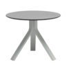 Stern "Freddie" Beistelltisch, Gestell Aluminium weiß, Tischplatte HPL uni grau, Ø 60 cm, Höhe 48 cm