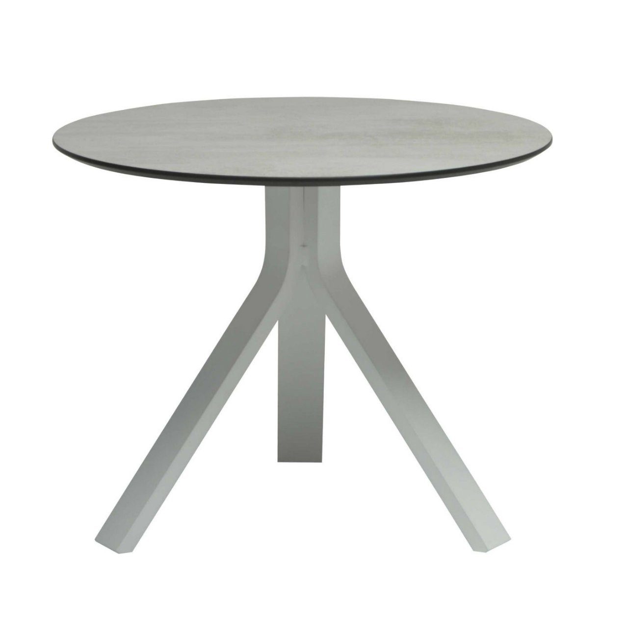 Stern "Freddie" Beistelltisch, Gestell Aluminium weiß, Tischplatte HPL Zement hell, Ø 60 cm, Höhe 48 cm