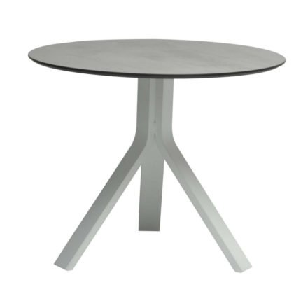 Stern "Freddie" Beistelltisch, Gestell Aluminium weiß, Tischplatte HPL Zement hell, Ø 65 cm, Höhe 53 cm