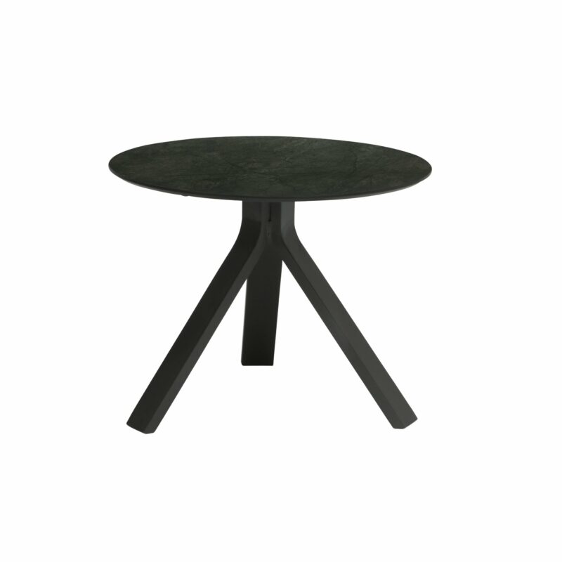 Stern "Freddie" Beistelltisch, Gestell Aluminium anthrazit, Tischplatte HPL dark marble, Ø 55 cm, Höhe 43 cm