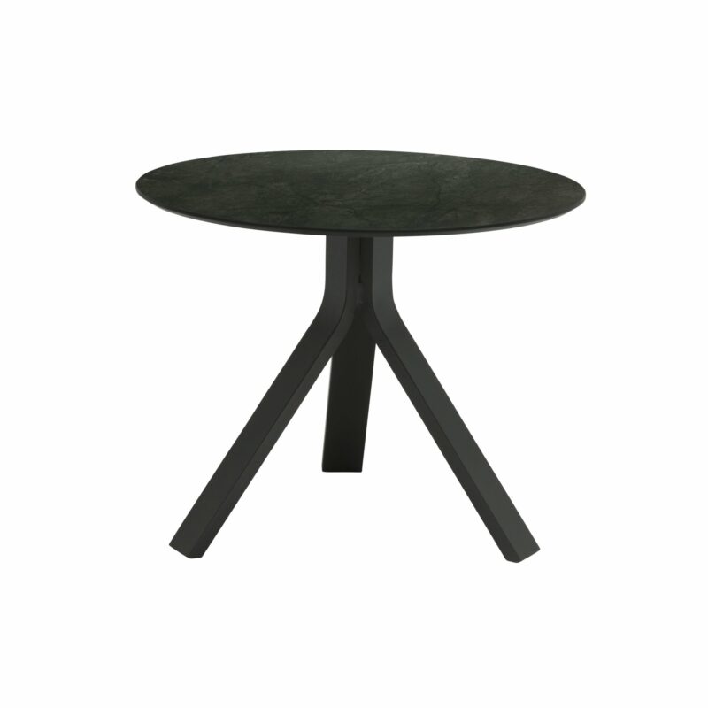 Stern "Freddie" Beistelltisch, Gestell Aluminium anthrazit, Tischplatte HPL dark marble, Ø 60 cm, Höhe 48 cm
