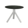 Stern "Freddie" Beistelltisch, Gestell Aluminium weiß, Tischplatte HPL dark marble, Ø 60 cm, Höhe 48 cm