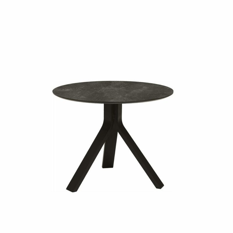 Stern "Freddie" Beistelltisch, Gestell Aluminium schwarz matt, Tischplatte HPL slate, Ø 55 cm, Höhe 43 cm