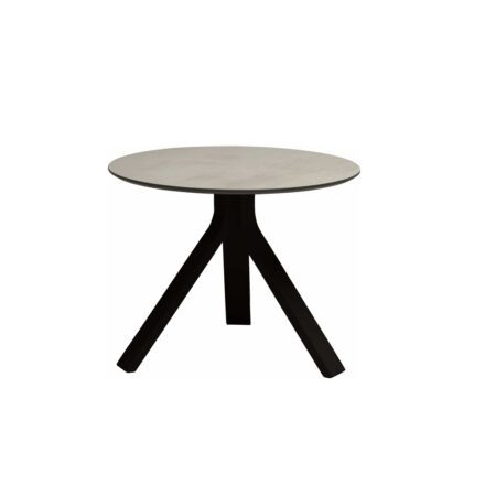 Stern "Freddie" Beistelltisch, Gestell Aluminium schwarz matt, Tischplatte HPL Zement hell, Ø 55 cm, Höhe 43 cm